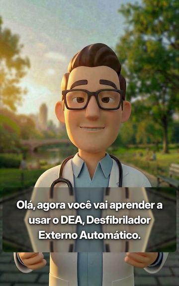 Tela do totem: o Instrutor Digital apresenta o DEA