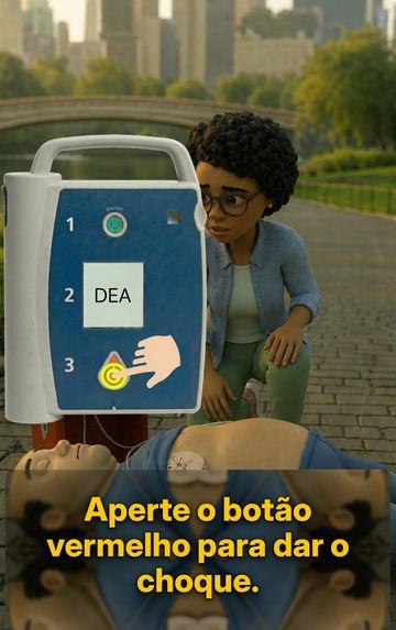 Tela do totem: todos se afastam e o choque é aplicado