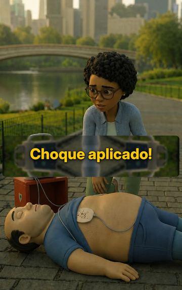 Tela do totem: choque aplicado