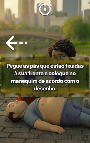 Tela do totem: pegar as pás fixadas na plataforma